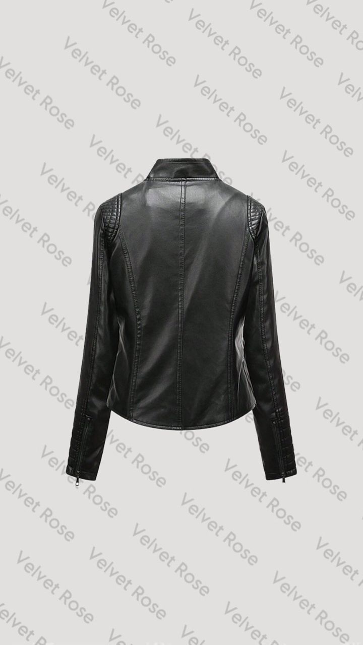 women leather jacket|کت چرم زنانه - تصویر 2