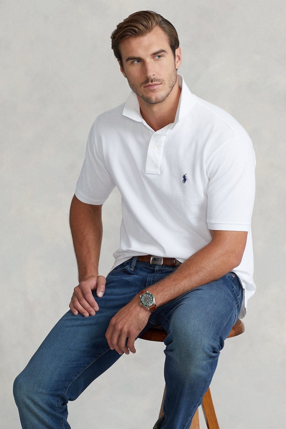 Polo shirt سفید - تصویر 3